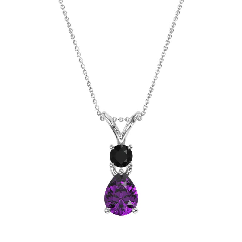 Round and Pear Dangling Necklace