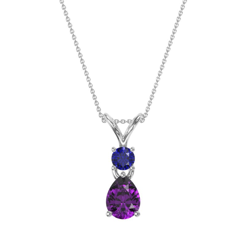 Round and Pear Dangling Necklace