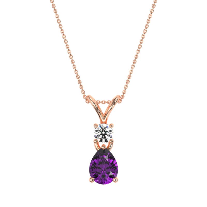 Round and Pear Dangling Necklace