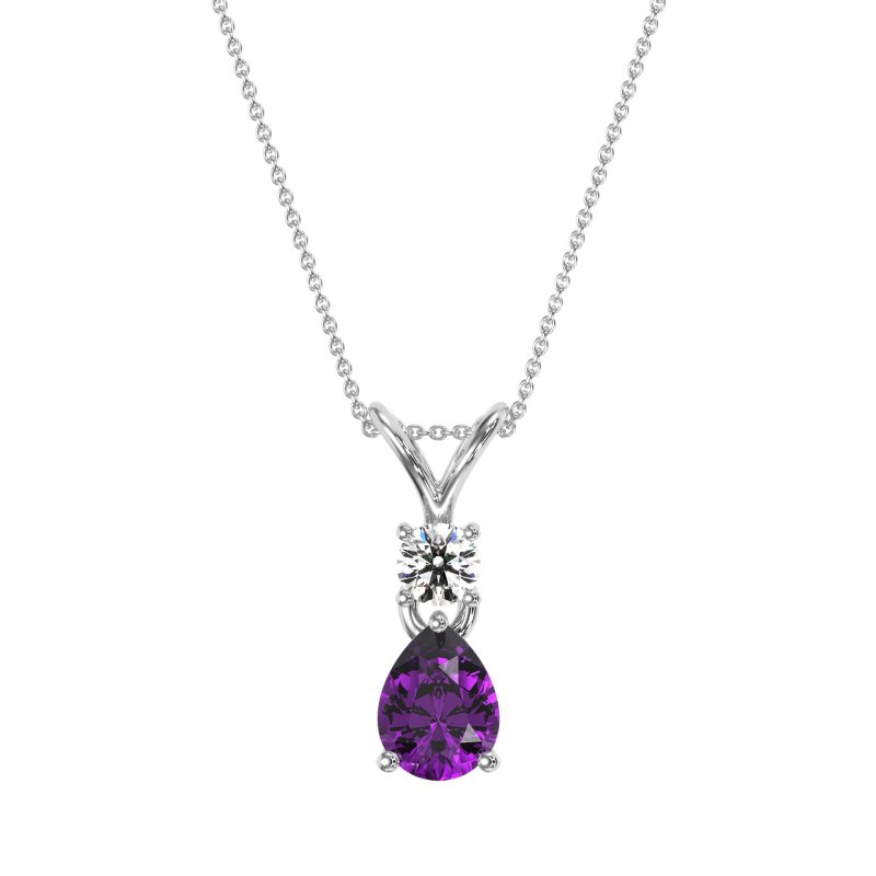 Round and Pear Dangling Necklace