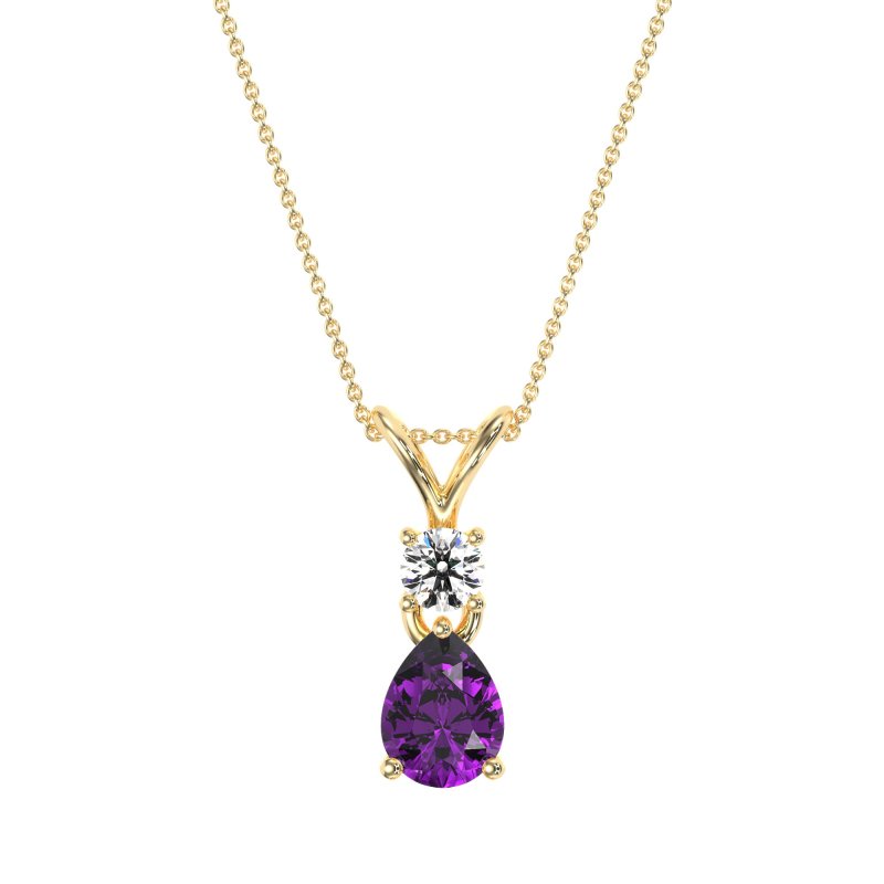 Round and Pear Dangling Necklace