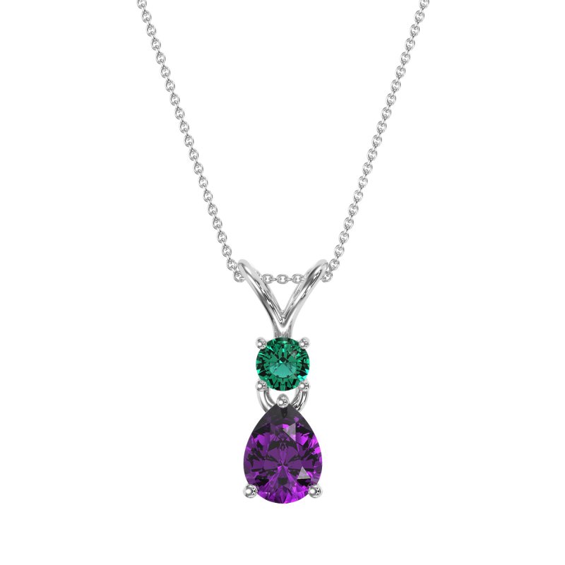 Round and Pear Dangling Necklace