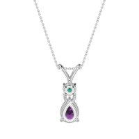 Round and Pear Dangling Necklace