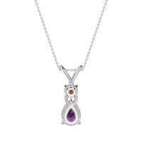 Round and Pear Dangling Necklace