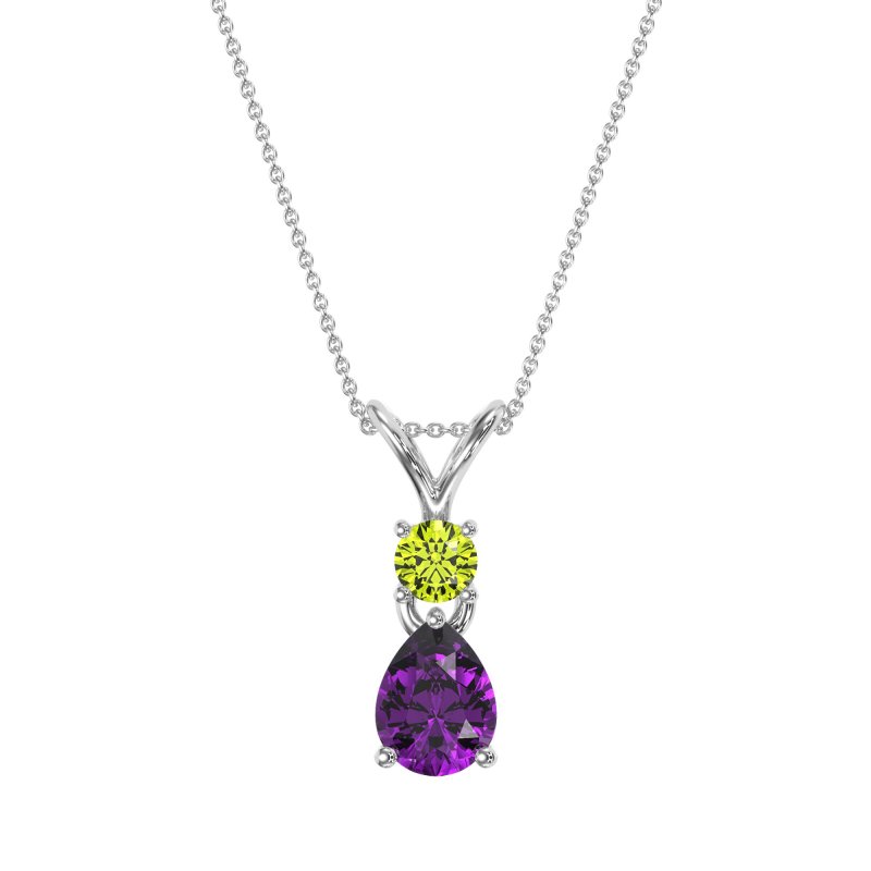 Round and Pear Dangling Necklace