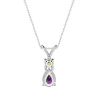 Round and Pear Dangling Necklace
