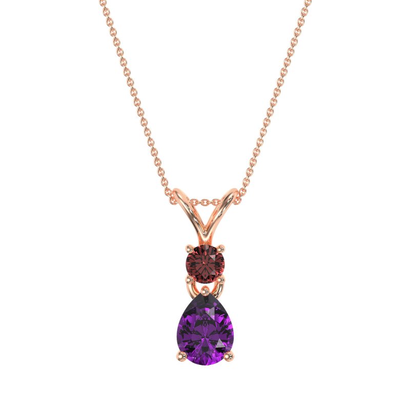 Round and Pear Dangling Necklace