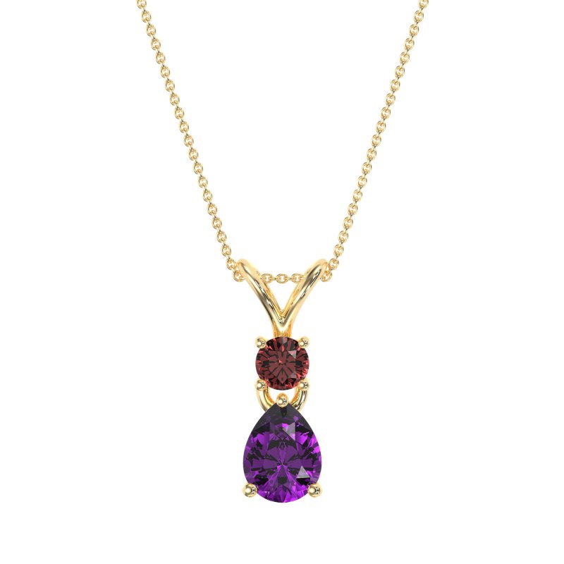 Round and Pear Dangling Necklace