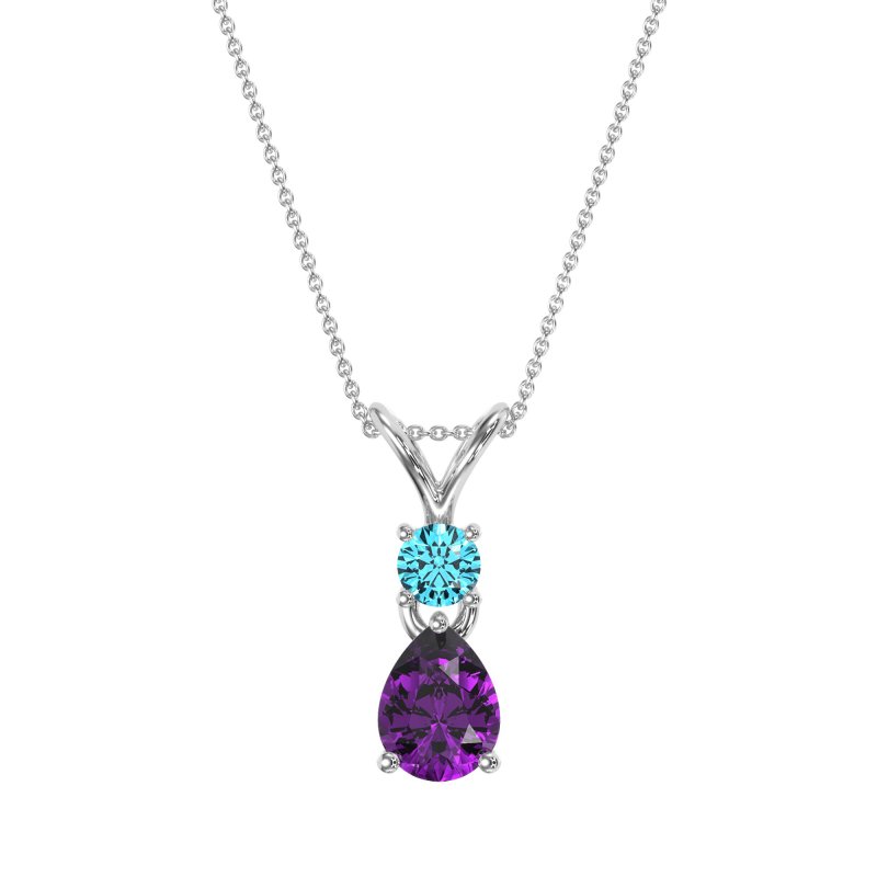 Round and Pear Dangling Necklace