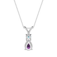 Round and Pear Dangling Necklace