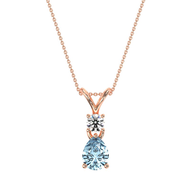 Round and Pear Dangling Necklace