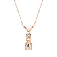 Round and Pear Dangling Necklace