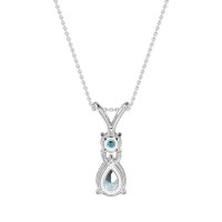 Round and Pear Dangling Necklace