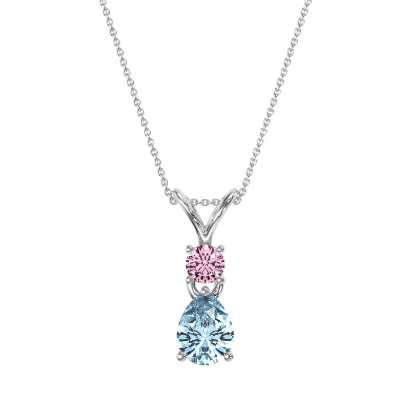 Round and Pear Dangling Necklace