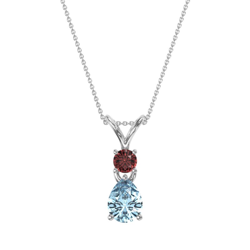 Round and Pear Dangling Necklace