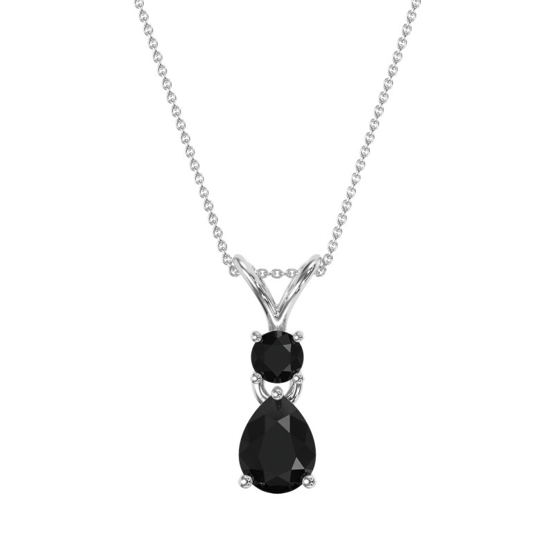 Round and Pear Dangling Necklace