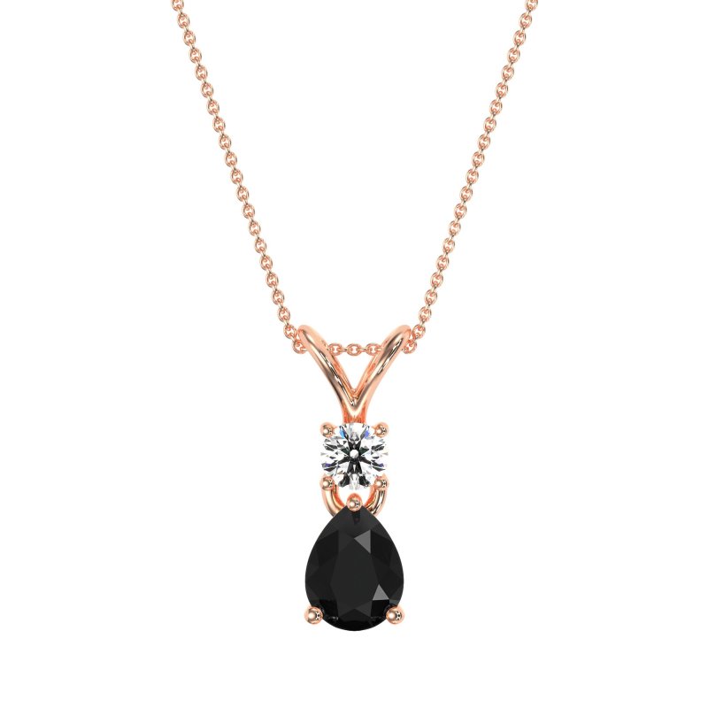 Round and Pear Dangling Necklace