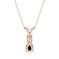 Round and Pear Dangling Necklace