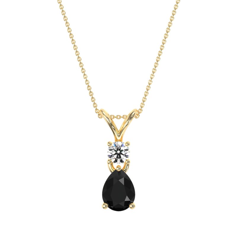 Round and Pear Dangling Necklace