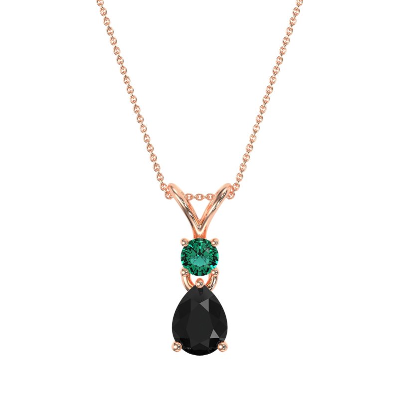 Round and Pear Dangling Necklace