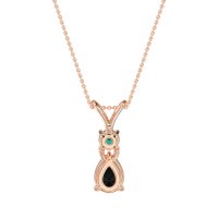 Round and Pear Dangling Necklace
