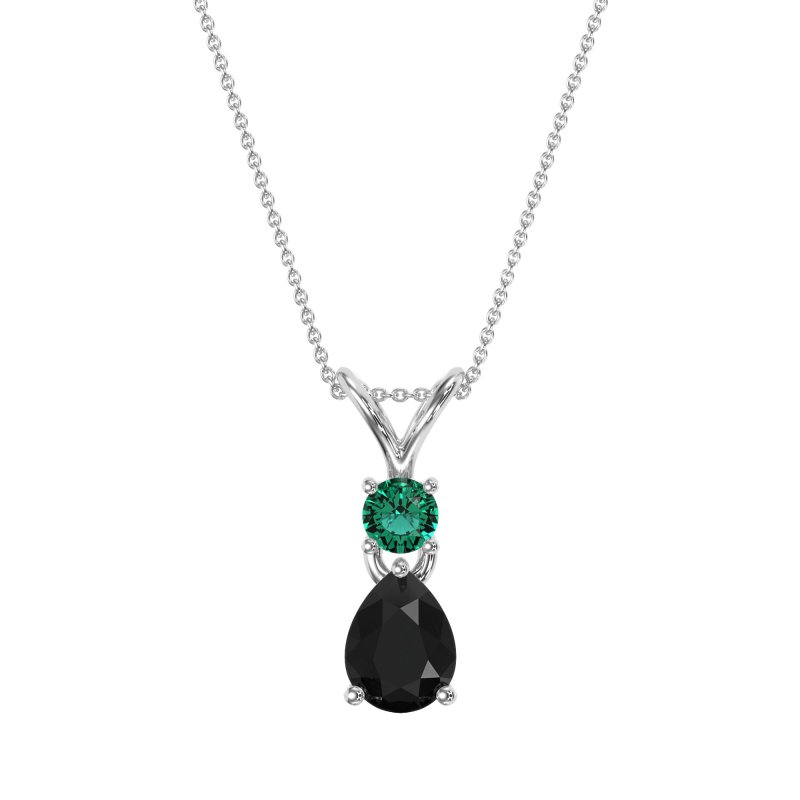Round and Pear Dangling Necklace