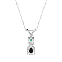 Round and Pear Dangling Necklace