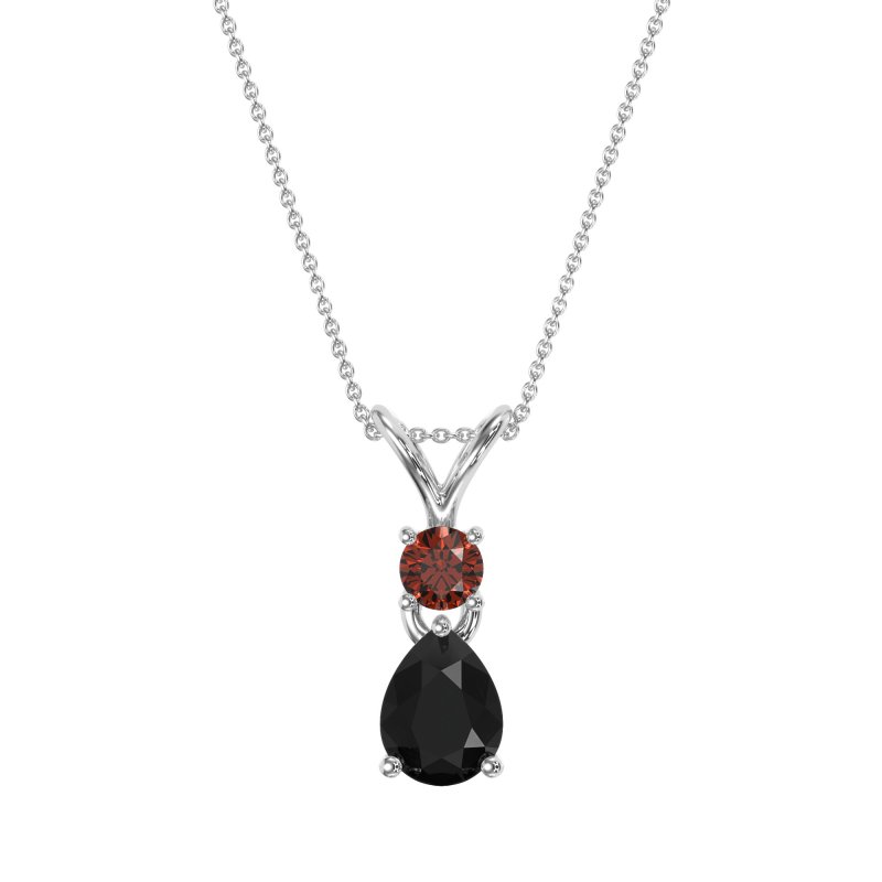 Round and Pear Dangling Necklace