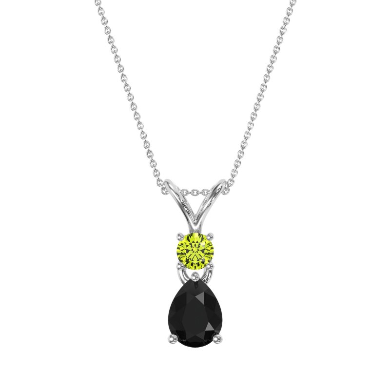 Round and Pear Dangling Necklace