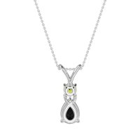Round and Pear Dangling Necklace