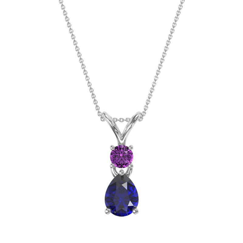 Round and Pear Dangling Necklace