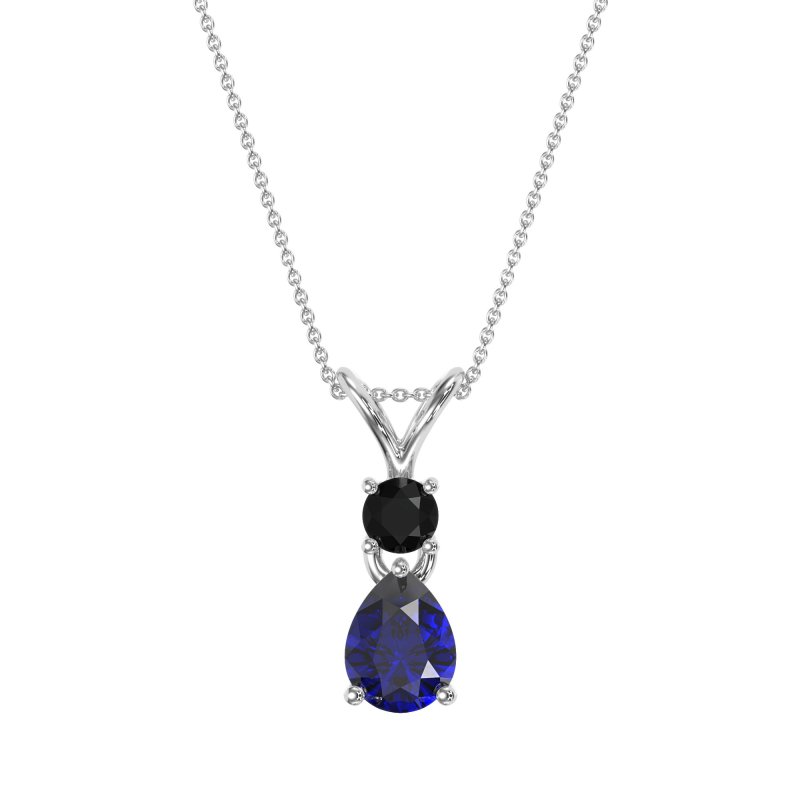 Round and Pear Dangling Necklace