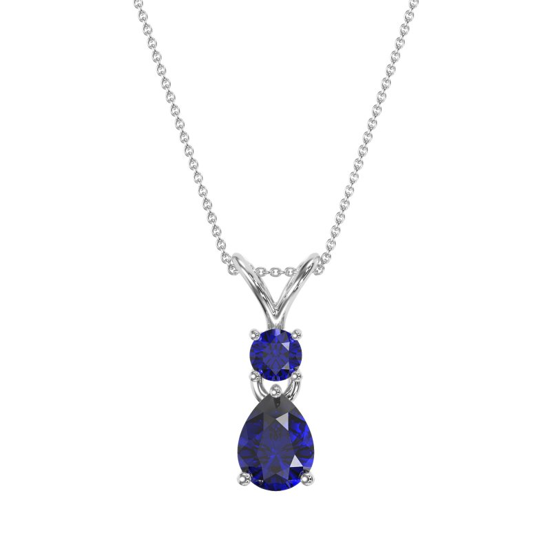 Round and Pear Dangling Necklace