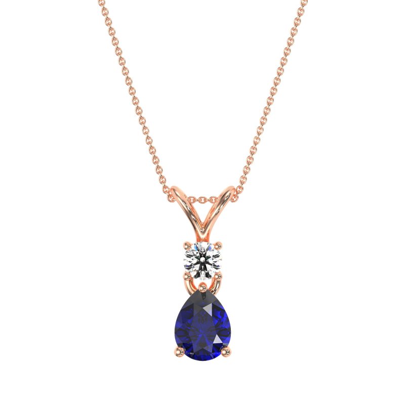 Round and Pear Dangling Necklace