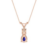 Round and Pear Dangling Necklace