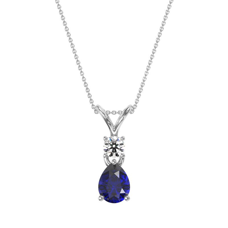 Round and Pear Dangling Necklace