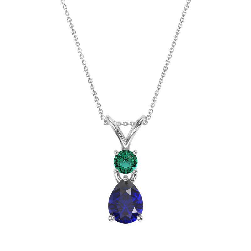 Round and Pear Dangling Necklace