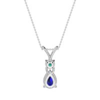 Round and Pear Dangling Necklace