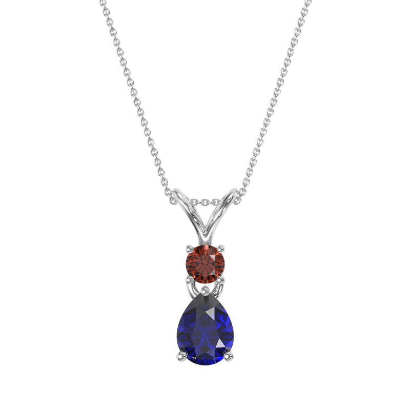 Round and Pear Dangling Necklace