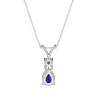 Round and Pear Dangling Necklace