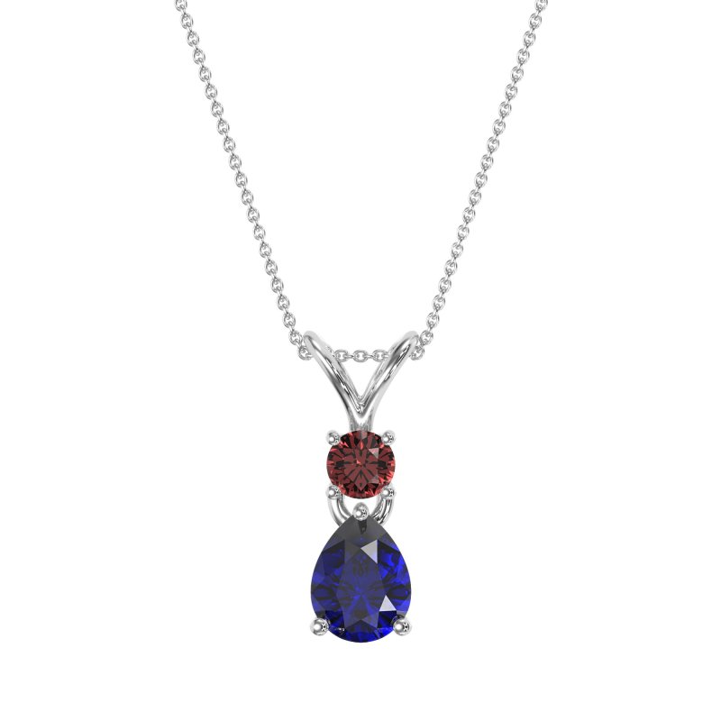 Round and Pear Dangling Necklace