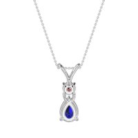 Round and Pear Dangling Necklace