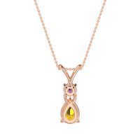 Round and Pear Dangling Necklace
