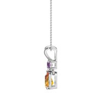 Round and Pear Dangling Necklace