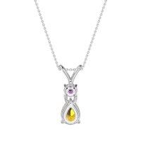 Round and Pear Dangling Necklace