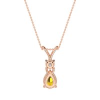 Round and Pear Dangling Necklace