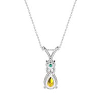 Round and Pear Dangling Necklace