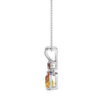 Round and Pear Dangling Necklace