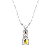 Round and Pear Dangling Necklace