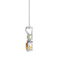 Round and Pear Dangling Necklace